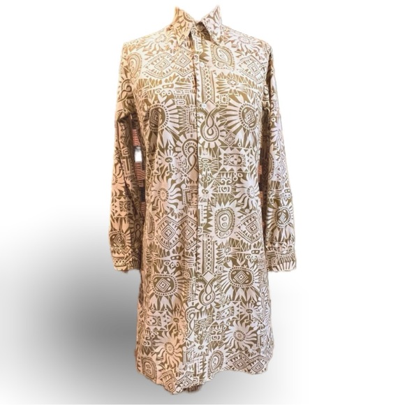 Vintage 60s mid century MCM Twiggy shift mini dress aztec John Meyer of‎ Norwich - Picture 3 of 16